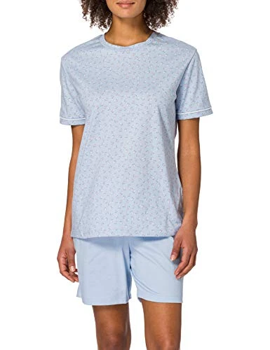 Women's Pyjama Short Pajama Set, Hellblau, 8 UK