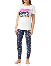 Womens Pyjamas Pjs, Sizes UK 8 to 22, Official Gifts Loungewear For Women (20-22) White
