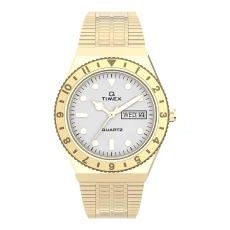 Womens Q Cream Dial Gold Tone Case And Bracelet