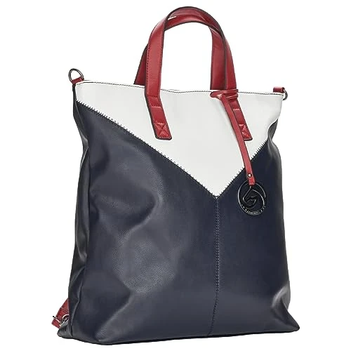 Women's Q0661 Backpack Handbag, Pacific/White/Rosso / 14, S