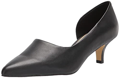 Women's Quilla Kitten Heel Pump, Black Leather, 9 UK