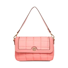 Women's Quilted Ak Nylon Shoulder Bag, Rose Apple/Rose Apple/Rose Apple-Light Coffee, One Size
