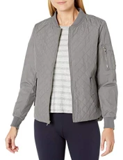 Women's Quilted Boston Flight Jacket, Grey, XXXL Women's Quilted Boston Flight Jacket, Grey, XXXL