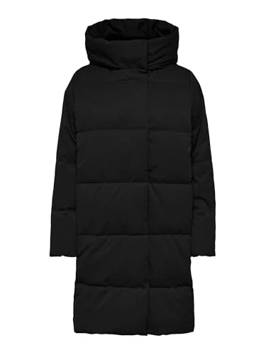 Women's Quilted Coat Padded Puffer Winter Jacket with Hood Warm Lined MUSTANG, Colours:Black, Size:S