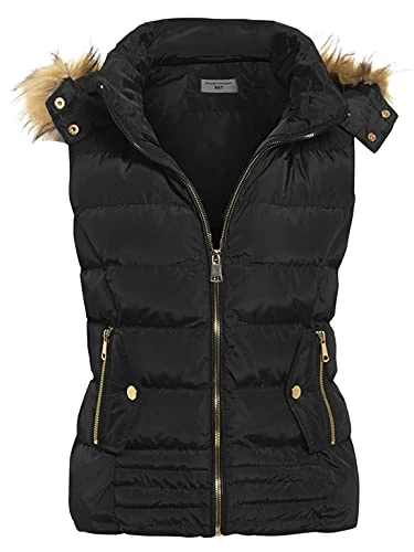 Womens Quilted Gilet Bodywarmer Sleeveless Jacket in Plus Sizes Black