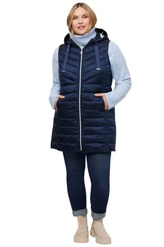 Women's Quilted Hooded Vest Navy 46/48, navy