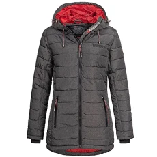 Women's Quilted Jacket Parka Astana Hood - anthracite, XXL Women's Quilted Jacket Parka Astana Hood - anthracite, XXL