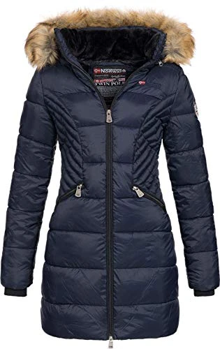 Women's Quilted Jacket Winter Parka Jacket Abby Hood - navy, L