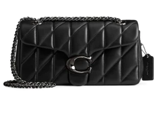 Women's Quilted Leather Covered C Tabby Shoulder Bag 26 with Chain Strap, V5/Black, One Size Women's Quilted Leather Covered C Tabby Shoulder Bag 26 with Chain Strap, V5/Black, One Size