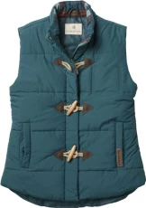 Women's Quilted Toggle Puffer Vest, Deep Teal, M