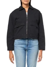Women's Quilted Washed Canvas, Black, S Women's Quilted Washed Canvas, Black, S