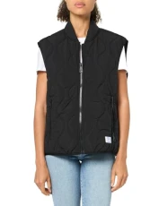 Women's Quilted Zip Up Bomber Jacket, Cucumber Green, L