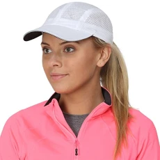 Women's Race Day Performance Running Cap, Lightweight & Quick Drying Mesh Sports Hat with Reflective Trim - White Women's Race Day Performance Running Cap, Lightweight & Quick Drying Mesh Sports Hat with Reflective Trim - White