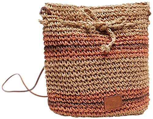 Women's Rafia Shoulder Bag Tote, Orange, Talla única