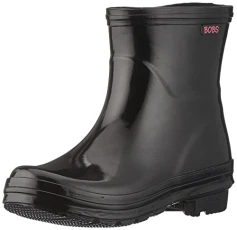 Women's RAIN Check NEON Puddles Boot, Black Rubber/Trim, 8 UK