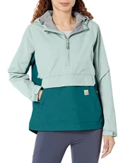 Women's Rain Defender Loose Fit Lightweight Packable Anorak, Shaded Spruce/Blue Surf, M Women's Rain Defender Loose Fit Lightweight Packable Anorak, Shaded Spruce/Blue Surf, M