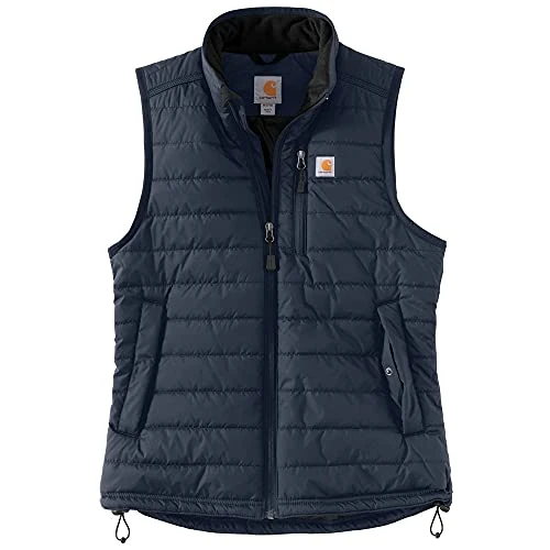 Women's Rain Defender Nylon Insulated Mock-Neck Vest, Navy, S