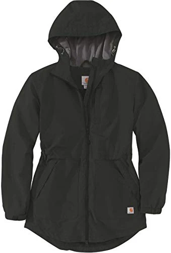 Women's Rain Defender Relaxed Fit Lightweight Coat, Black, XS