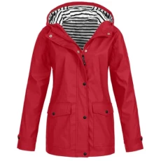 Women's Rain Jacket Waterproof Packaway Rain Jacket with Bag Full Length Zip and Adjustable Hood Outdoor Mountain Jacket and Coat with Hood lightweight Waterproof Jacket Womens(A1 Red,XXL) Women's Rain Jacket Waterproof Packaway Rain Jacket with Bag Full Length Zip and Adjustable Hood Outdoor Mountain Jacket and Coat with Hood lightweight Waterproof Jacket Womens(A1 Red,XXL)