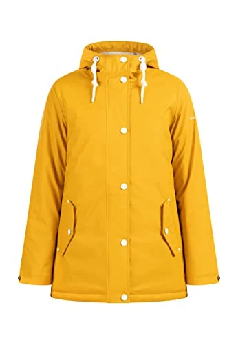 Women's Rain Jacket with Padding, Mustard, S