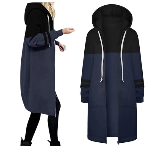 Women's Raincoats Waterproof with Hood Lightweight Hooded Long Rain Coat Waterproof Jacket and Trousers Ladies Packable Functional Windbreaker Breathable Active Outdoor Summer Coat(A6 Dark Blue,M)