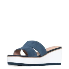 Women's Raizy Suede Wedge Sandal, Navy, 5.5 UK