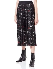 Womens Ralissy-1 Plissé midi Skirt with Scribble Print