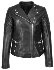 Womens Real Leather Biker Jacket Classic Cross Zip Style Molly (UK, Numeric, 16, Regular, Regular, Black) Womens Real Leather Biker Jacket Classic Cross Zip Style Molly (UK, Numeric, 16, Regular, Regular, Black)