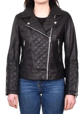 Womens Real Leather Biker Style Jacket with Quilt Detail Iris (UK, Numeric, 10, Regular, Regular, Black) Womens Real Leather Biker Style Jacket with Quilt Detail Iris (UK, Numeric, 10, Regular, Regular, Black)