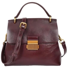 Womens Real Leather Handbag Small Cross Body Shoulder Bag Gabriella (Brown)
