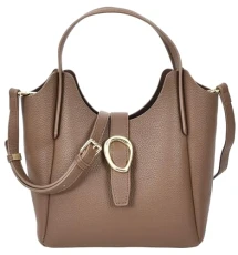 Womens Real Leather Handbag Top Handle Small Shoulder Bag Jasmine (Brown)