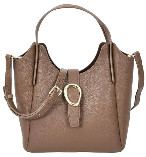 Womens Real Leather Handbag Top Handle Small Shoulder Bag Jasmine (Brown)