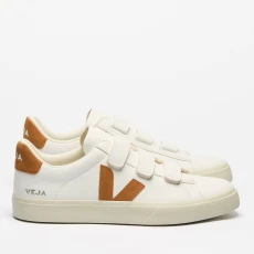 Womens Recife Chrome Free Leather Velcro Trainers - White
