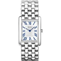 Women's Rectangle Silver White Dial Watch - Silver