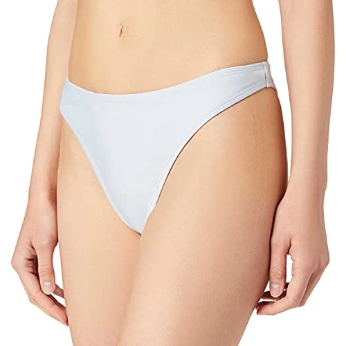 Women's Recycled High Cut Bikini Panty Bottoms, Ice Blue, L