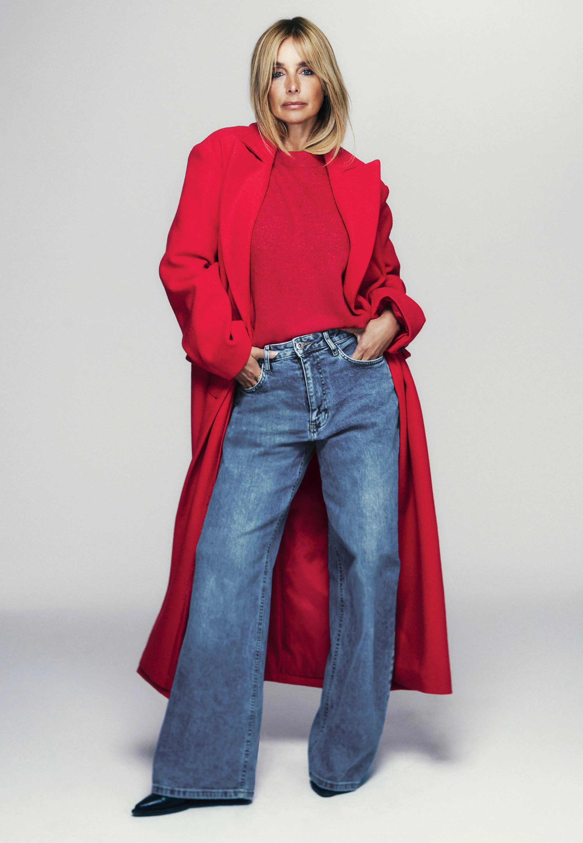 Womens Red Formal Dad Coat