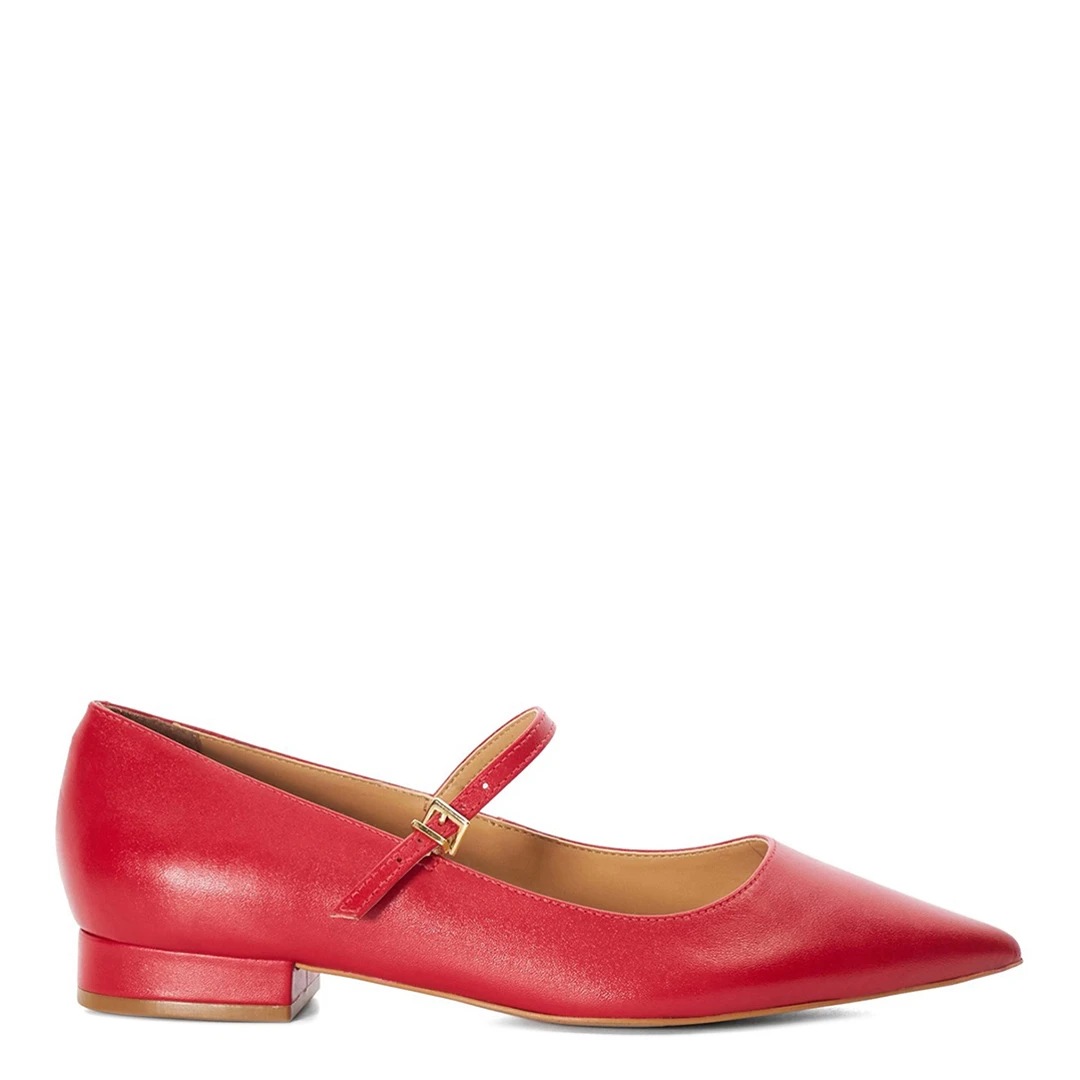 Womens Red Hastas Ballet Pumps