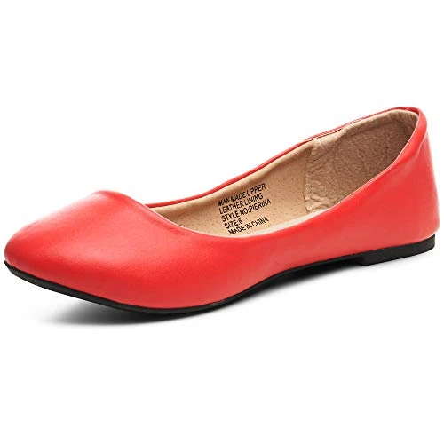 Womens Red Leather Pierina Ballet Flats 5 M US