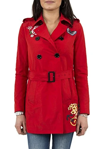 Women's Red Murielle Floral Mac Coat 44 / UK 16