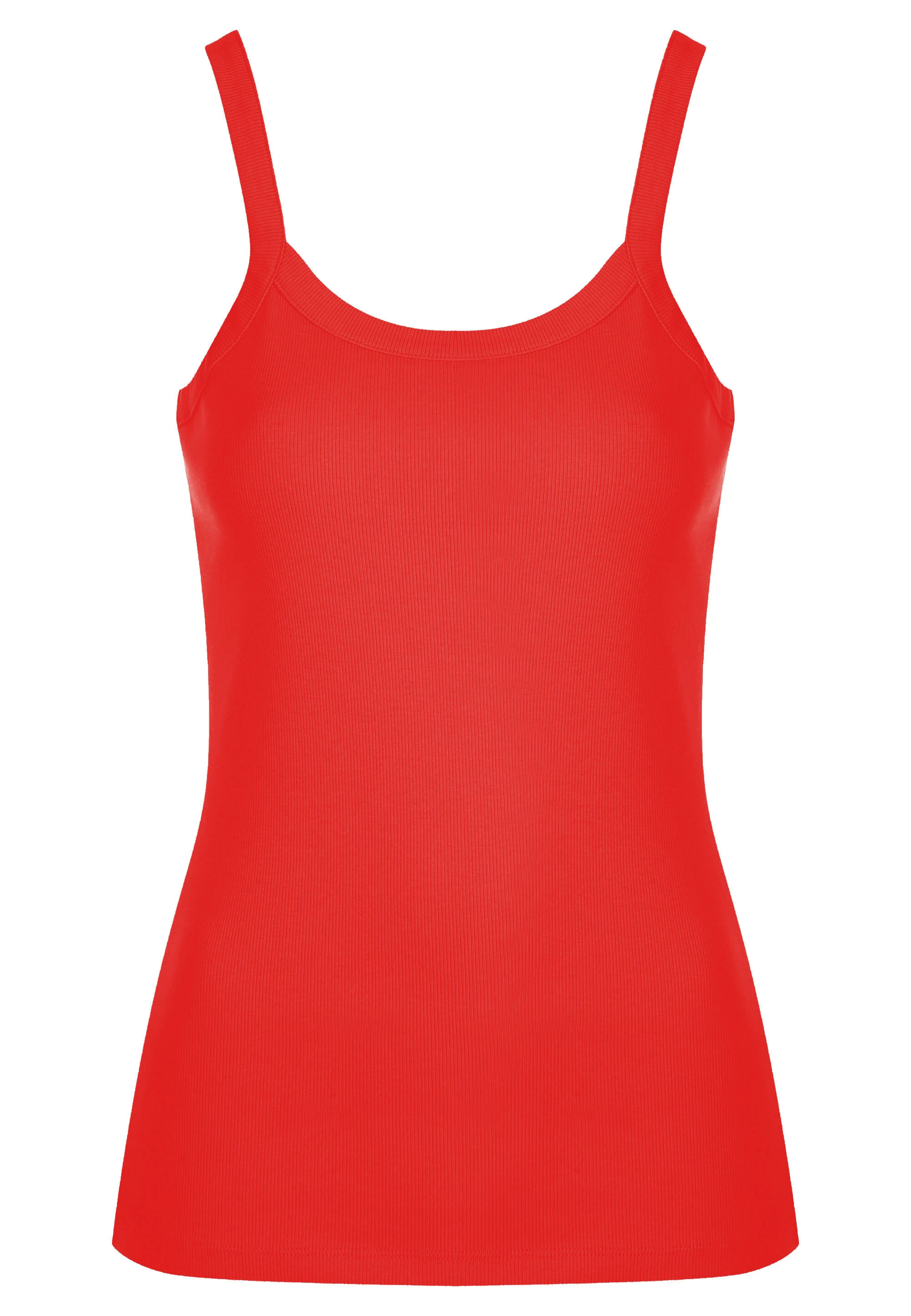 Womens Red Ribbed Cami Vest
