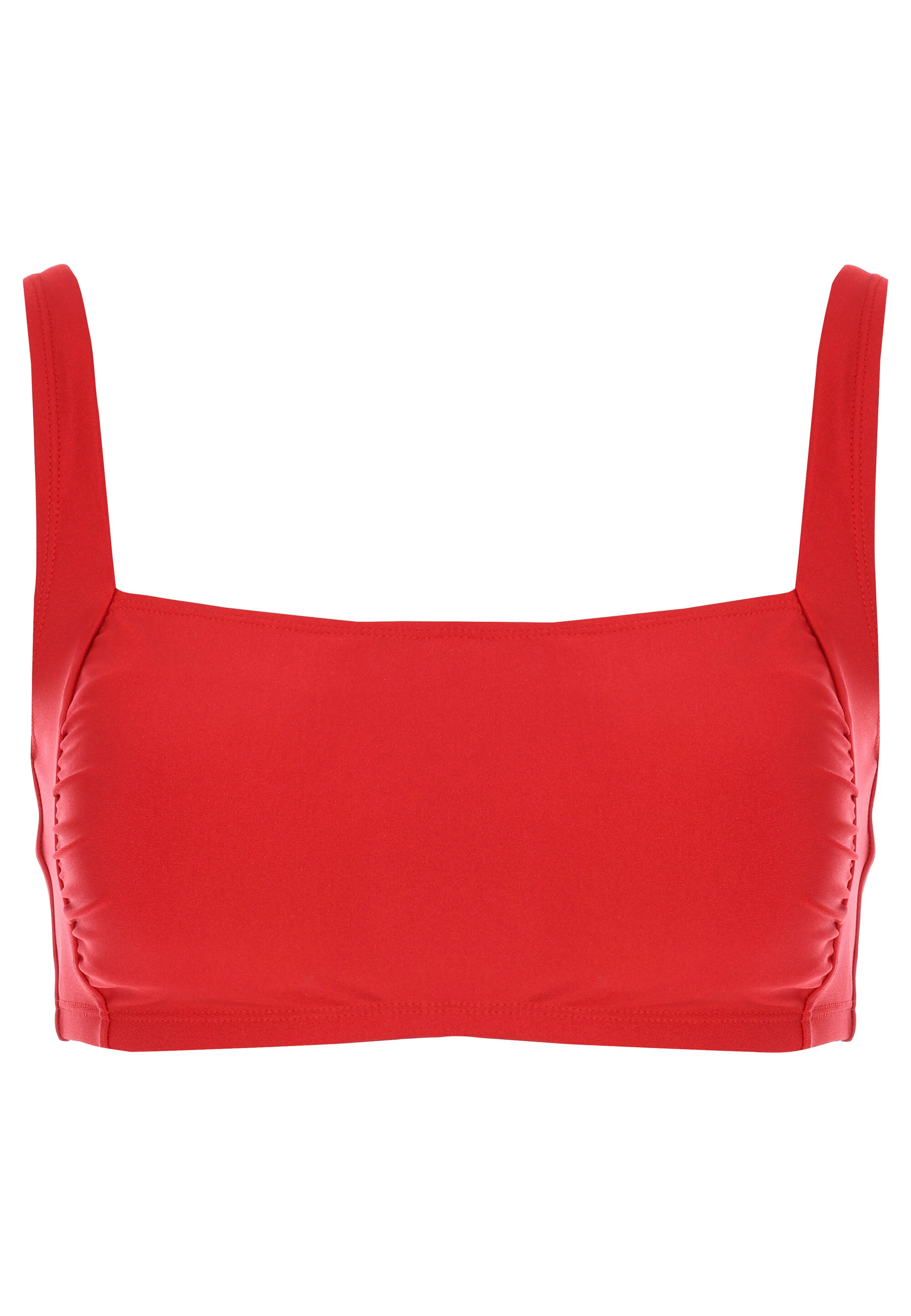 Womens Red Square Neck Bikini Top