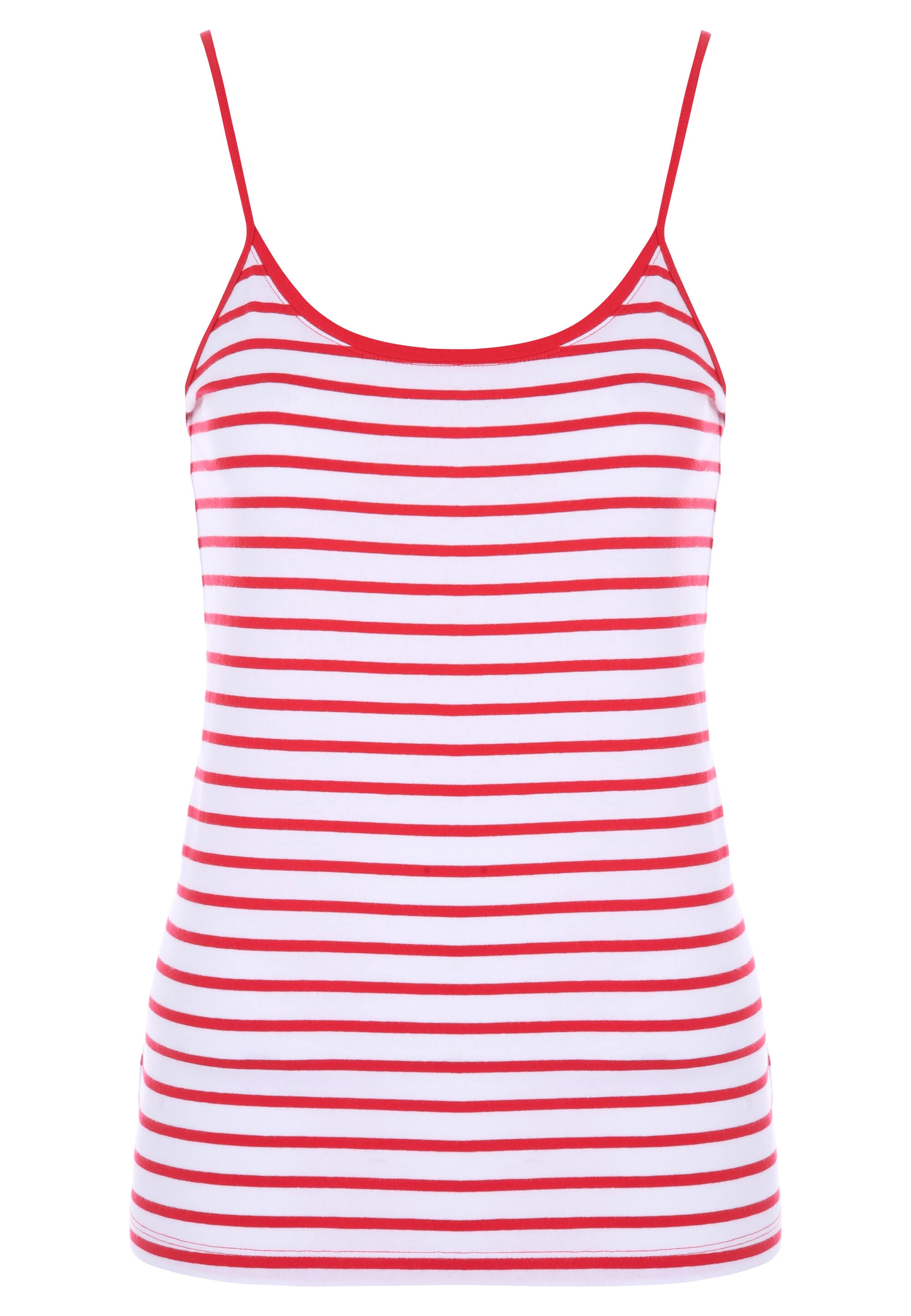 Womens Red & White Stripe Cami Vest