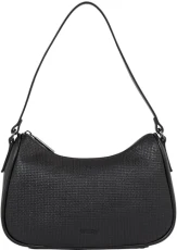 Women's Refine Shoulder Bag with Zip, Black (Ck Black Textured), One Size