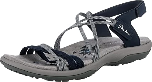 Women's Reggae Slim Takes Two Flat Sandal, Navy Gore/Durabuck/White Trim, 6 UK