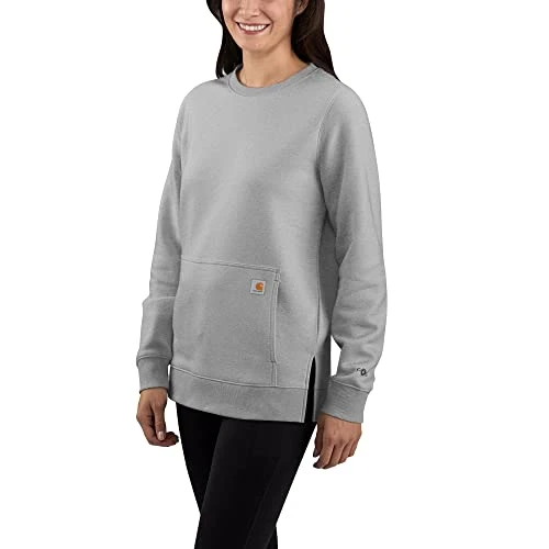 Womens Relaxed Fit Lightweight Crew Neck Sweatshirt