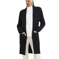 Women's Relaxed Fit Long Sleeve Cardigan Sweater, Beautiful Black, M