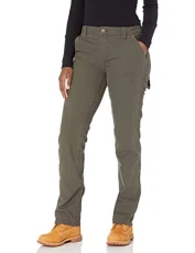 Women's Relaxed Straight Carpenter Duck Pant, Rinsed Moss Green, 12 Women's Relaxed Straight Carpenter Duck Pant, Rinsed Moss Green, 12