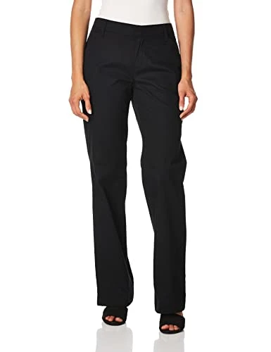 Women's Relaxed Straight Stretch Twill Pant, Black V1, 14
