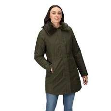 Women's Renata Jackets Waterproof Insulated, Dark Khaki, 12 UK