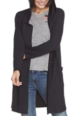 Women's Restful Hoodigan Cardigan Sweater, Bold Black, L UK Women's Restful Hoodigan Cardigan Sweater, Bold Black, L UK